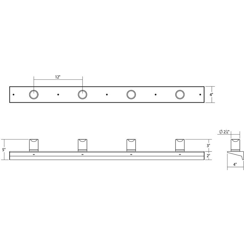 SONNEMAN Votives 48" W x 5" H 8-Light Bright Satin Aluminum Frosted Acrylic Shade Wall Bar Lighting