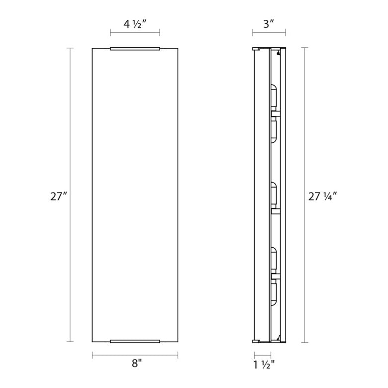 SONNEMAN Wave Vertical 5-Light Polished Chrome Etched Glass Shade Vanity Bath Bar Lighting