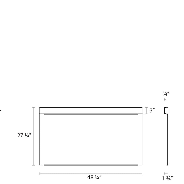 SONNEMAN Wide Horizontal 2-Light LED Polished Chrome Optical Acrylic Shade Vanity LED Mirror Kit