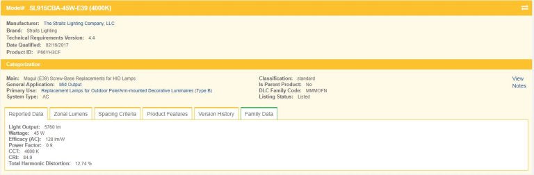 StraitsLighting Corn Lamp - 45W - E39 - 4000K