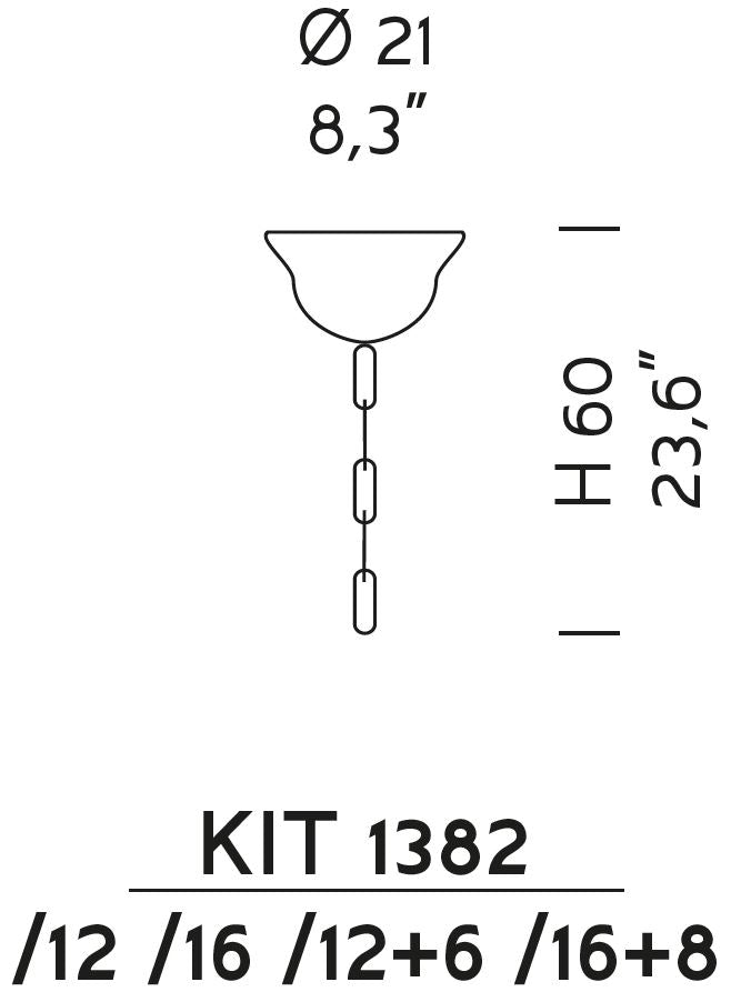 Sylcom Dolfin KIT CATENA 1382 12/16/12+6/16+8-K Kit of Chain in Polished Chrome Metal Finish