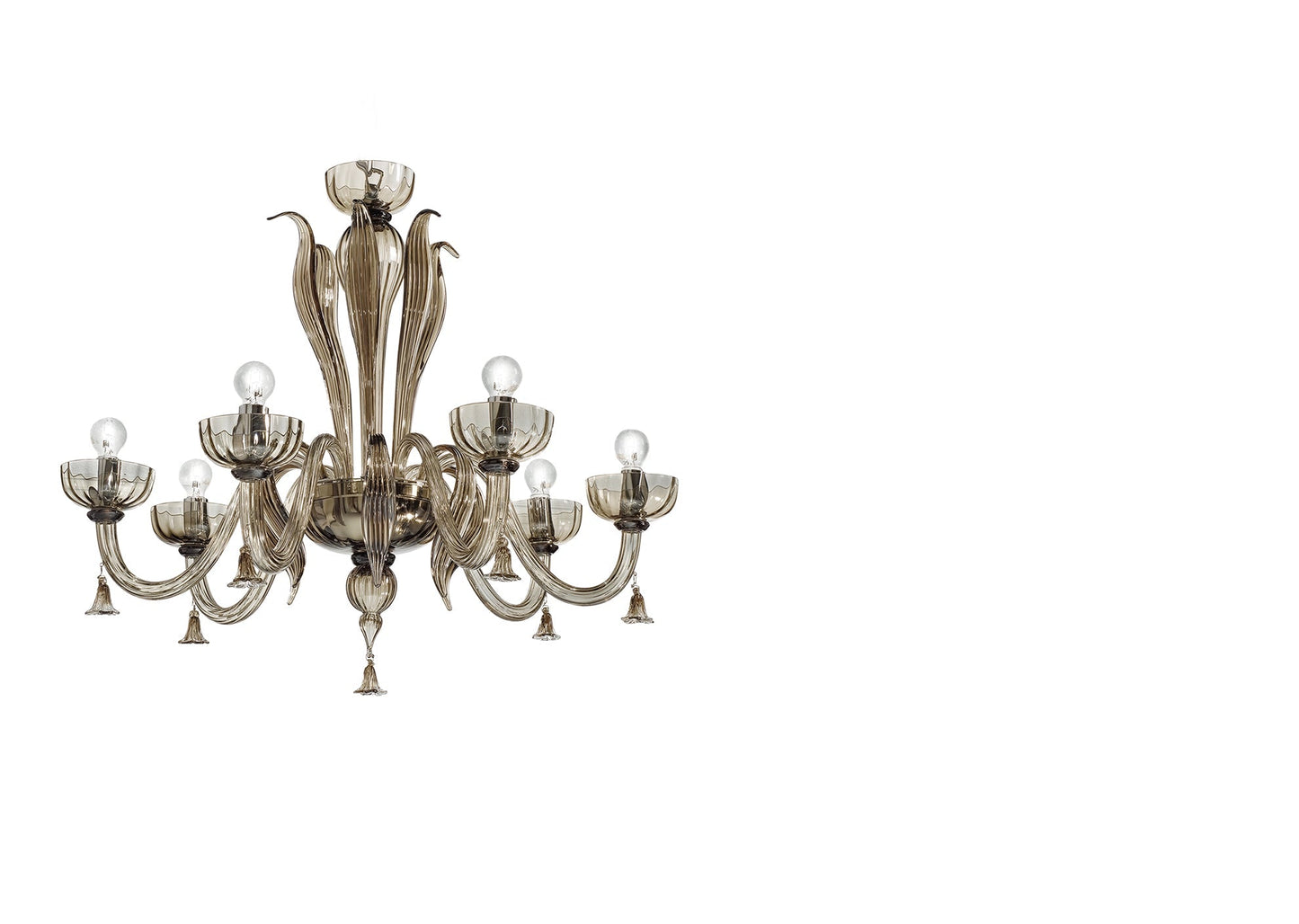 Sylcom Foscari 1520/3-D-BL.CR Milky White Clear Chandelier in Polished Gold Metal Finish