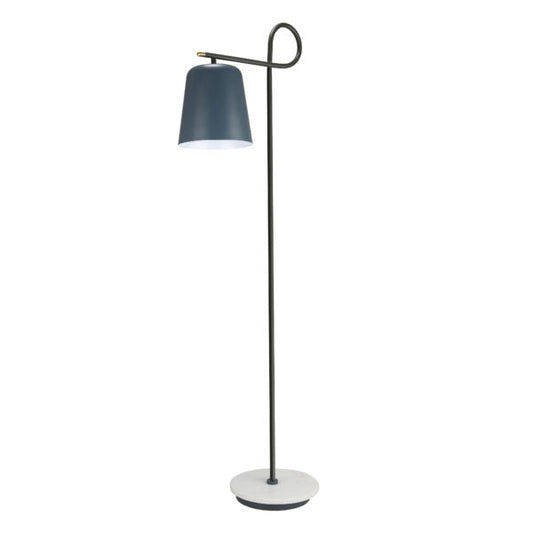 TOV Furniture Babel Marble Base Floor Lamp in Gray Conical Shade