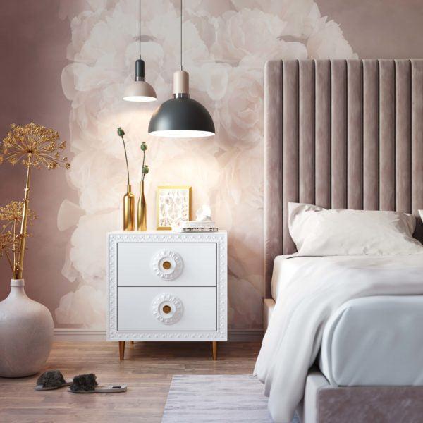 TOV Furniture Juku Dome Large Pendant Light in Gray Shade and Blush Finish