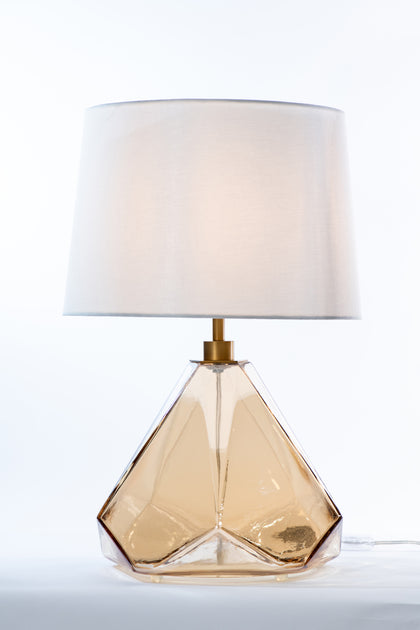 The Vault Amber Geometric Glass Table Lamp