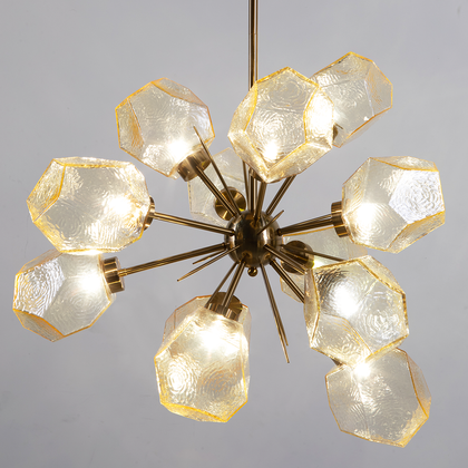 The Vault Cicero Starburst Chandelier - Amber Geode