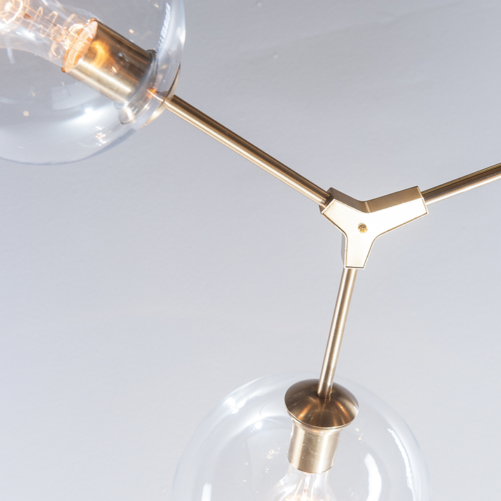 The Vault Rhome Sputnik Stainless Steel Frame & Clear Glass Chandelier