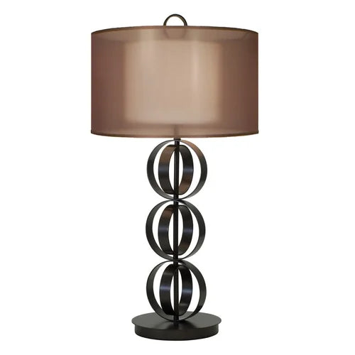 Thumprints Compass Mahogany Bronze Table Lamp