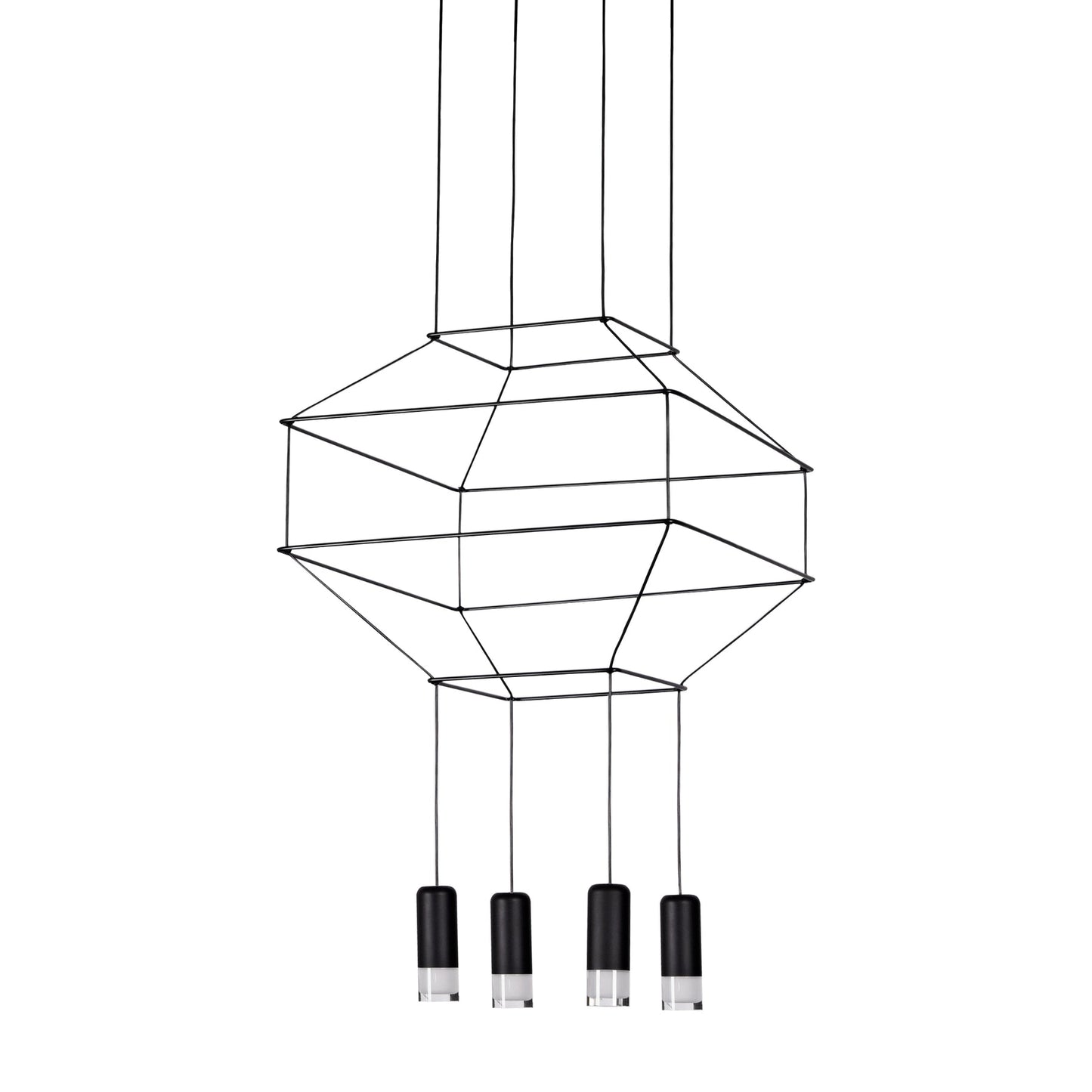VONN Expression 18" Black 4-Light Integrated LED Height Adjustable Pendant