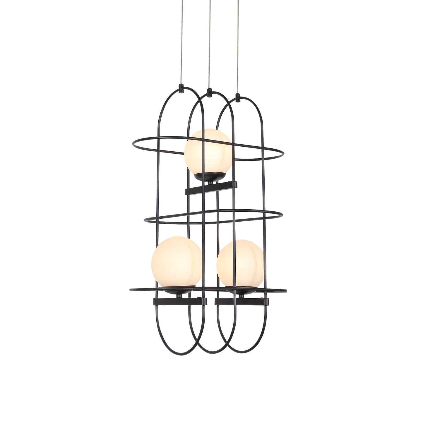 VONN Lyra 16" Black Pendant Integrated LED Height Adjustable Chandelier