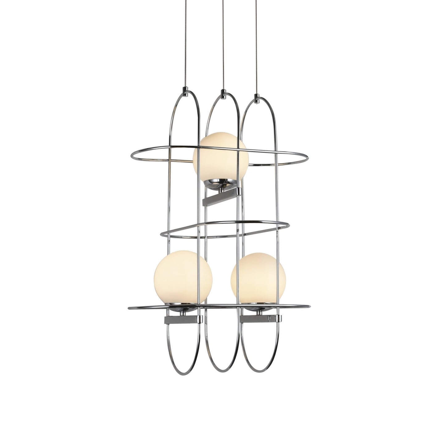 VONN Lyra 16" Chrome Pendant Integrated LED Height Adjustable Chandelier