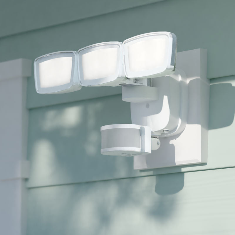 Vaxcel 13.25-in. 3 Light LED CCT Adj. Outdoor Motion Sensor Security Flood Light White