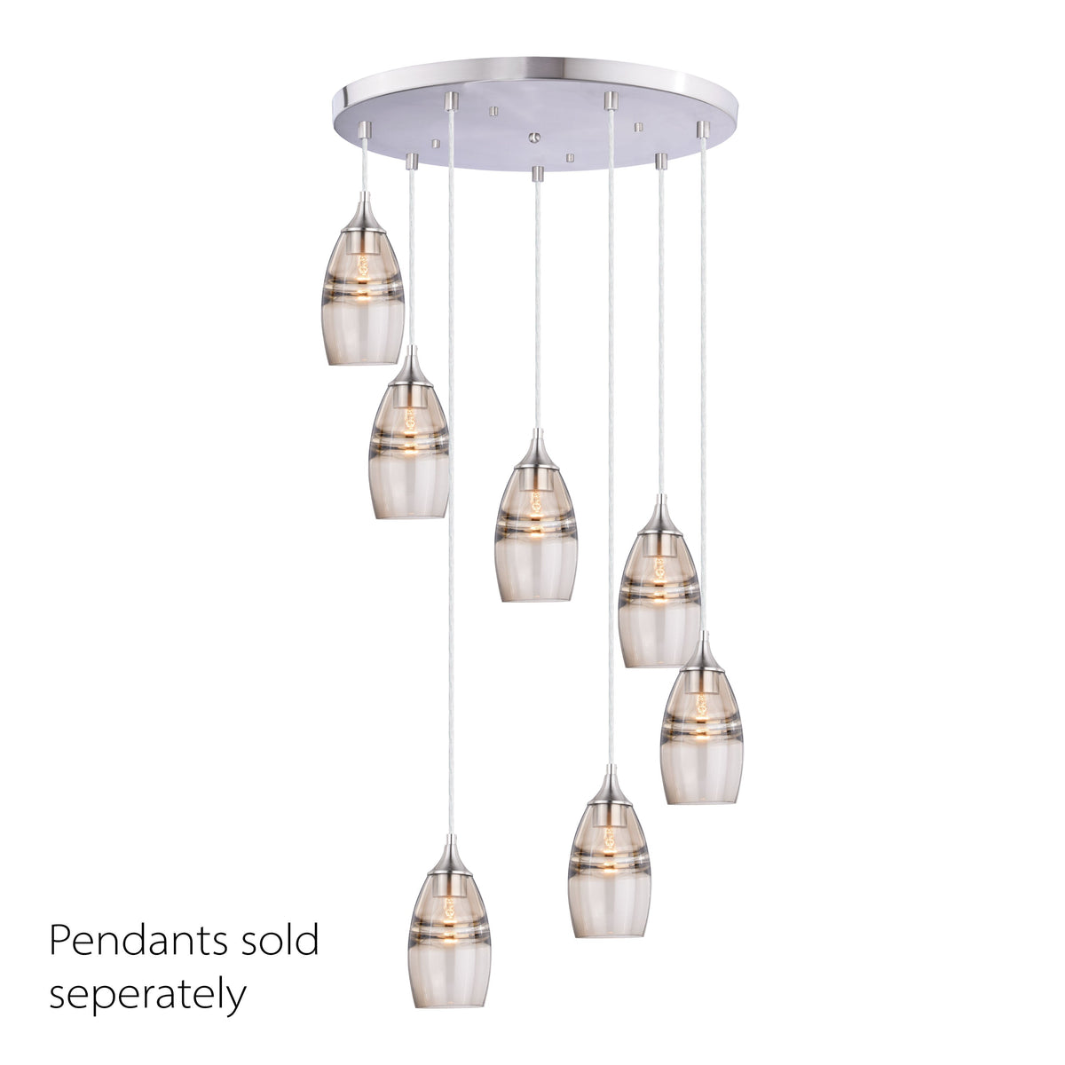 Vaxcel 20" Satin Nickel Canopy Kit for Up to 7 Mini Pendant Lights