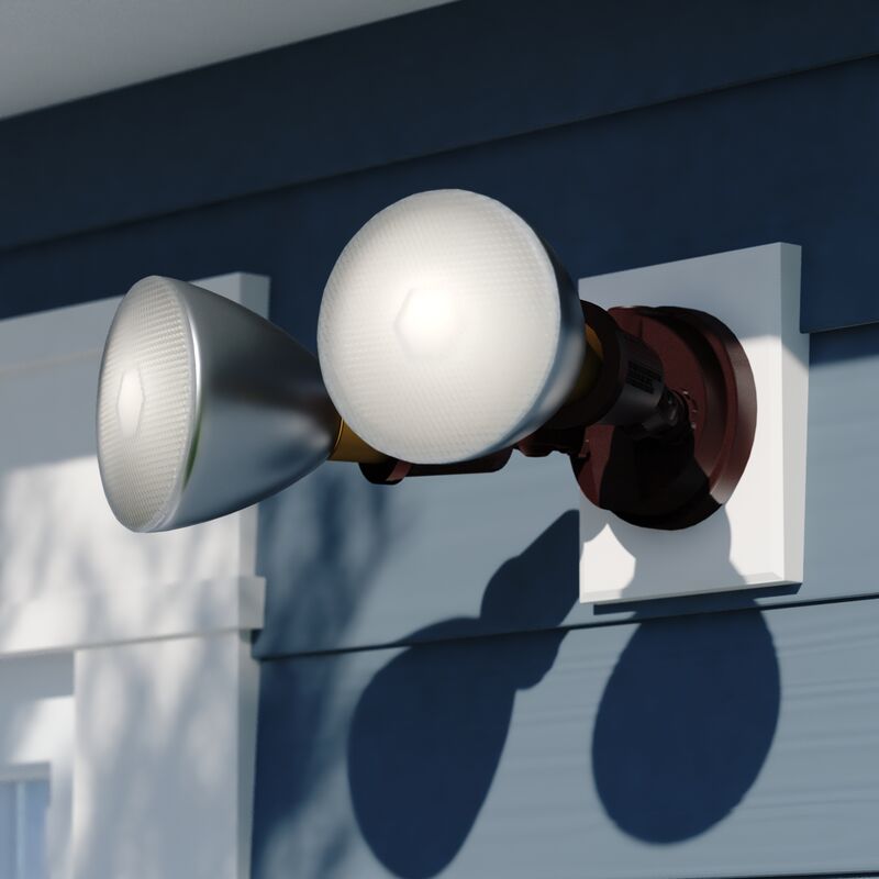 Vaxcel 6.75-in. 2 Light Outdoor Security Flood Light Bronze