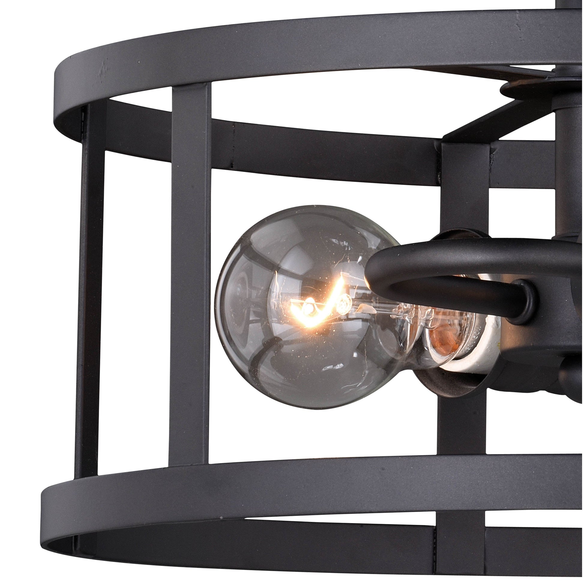 Vaxcel Akron 12" 2-Light Oil Rubbed Bronze Semi-Flush Mount Farmhouse Ceiling Light With Metal Cage Shade