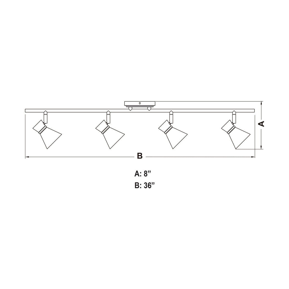 Vaxcel Alto 36" 4-Light Brushed Nickel Adjustable Ceiling Spot Light With Metal Shades