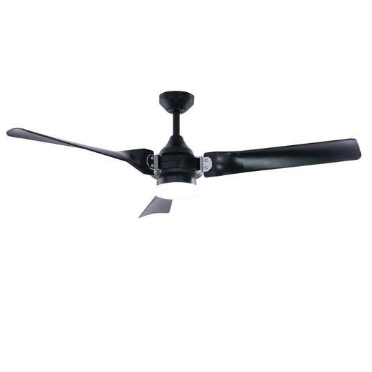 Vaxcel Austin 52" Black and Chrome Industrial Outdoor Ceiling Fan With Light Kit and Remote