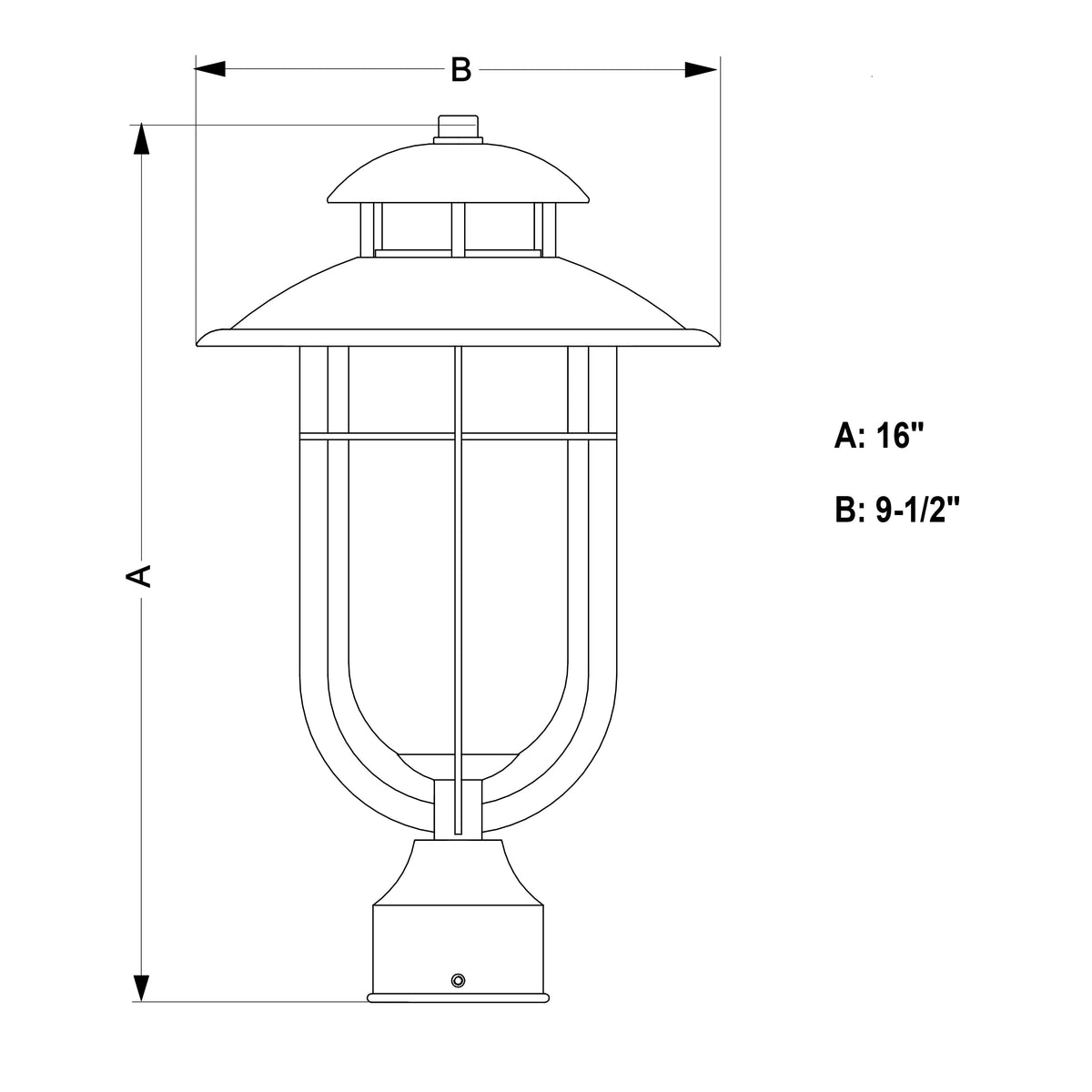 Vaxcel Bar Harbor 10" 1-Light Noble Bronze Coastal Outdoor Post Lamp With Clear Seeded Glass Shade
