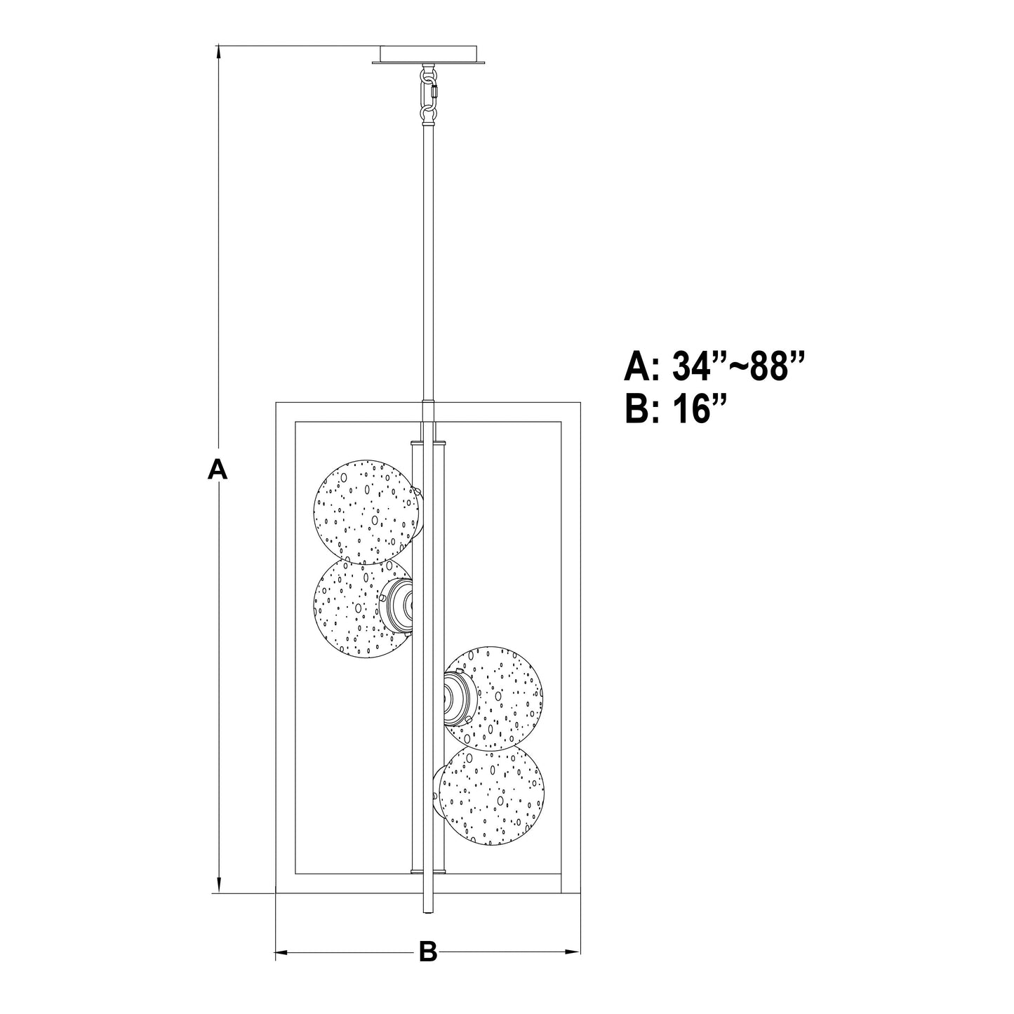 Vaxcel Bridgeview 16" 4-Light Oil Rubbed Bronze and Wood Industrial Ceiling Pendant Light With Clear Seeded Globe Glass Shades