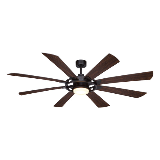 Vaxcel Burlington 68" 1-Light Bronze Farmhouse Windmill Indoor Outdoor Ceiling Fan With LED Light Kit and Remote