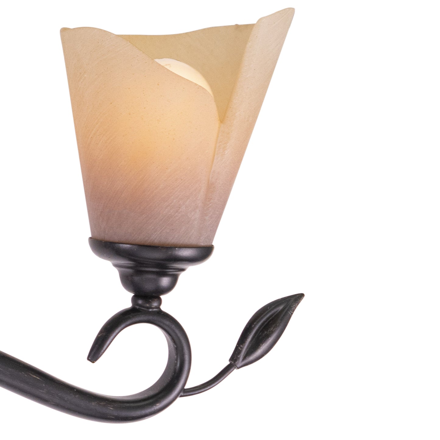 Vaxcel Capri 30" 4-Light Black Walnut Rustic Vine Bathroom Vanity Fixture With Excavation Glass Shades