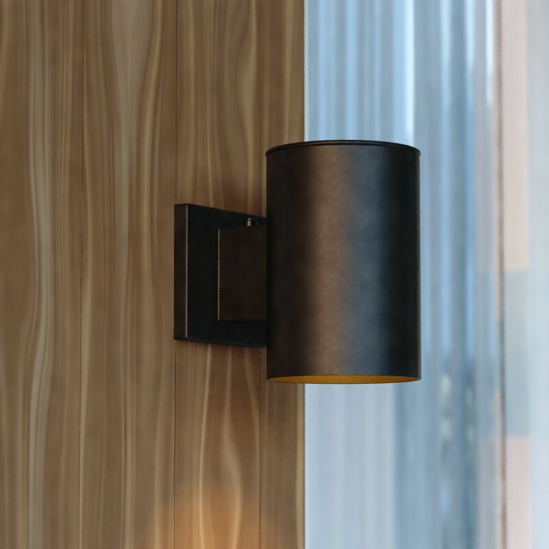 Vaxcel Chiasso 1 Light 7.25-in.H Dusk to Dawn Outdoor Wall Light Textured Black