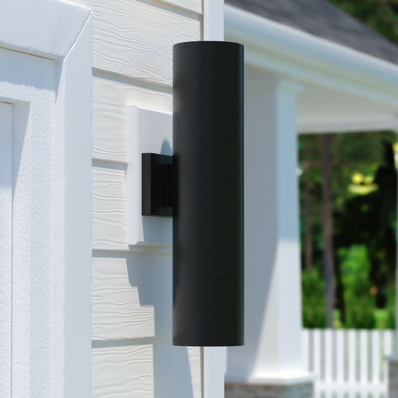 Vaxcel Chiasso 2 Light 20-in.H Outdoor Wall Light Textured Black