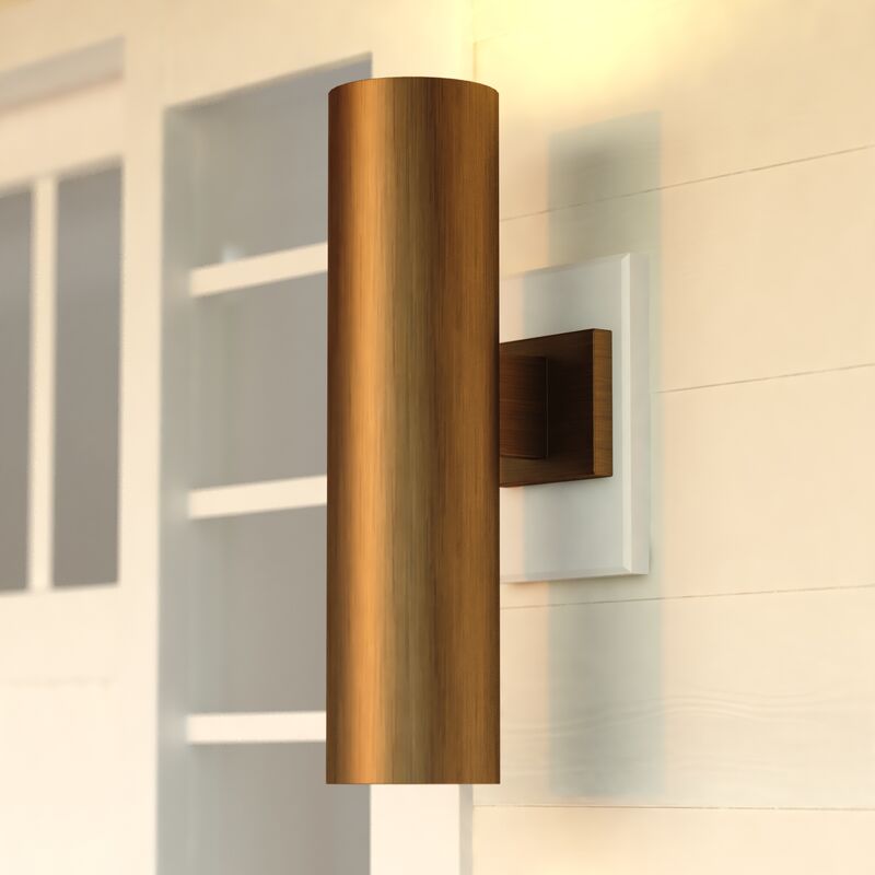Vaxcel Chiasso 2 Light 20-in.H Outdoor Wall Light Warm Brass