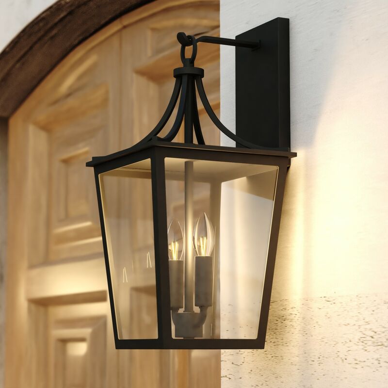 Vaxcel Cottage Grove 9-in. W Outdoor Wall Light Matte Black
