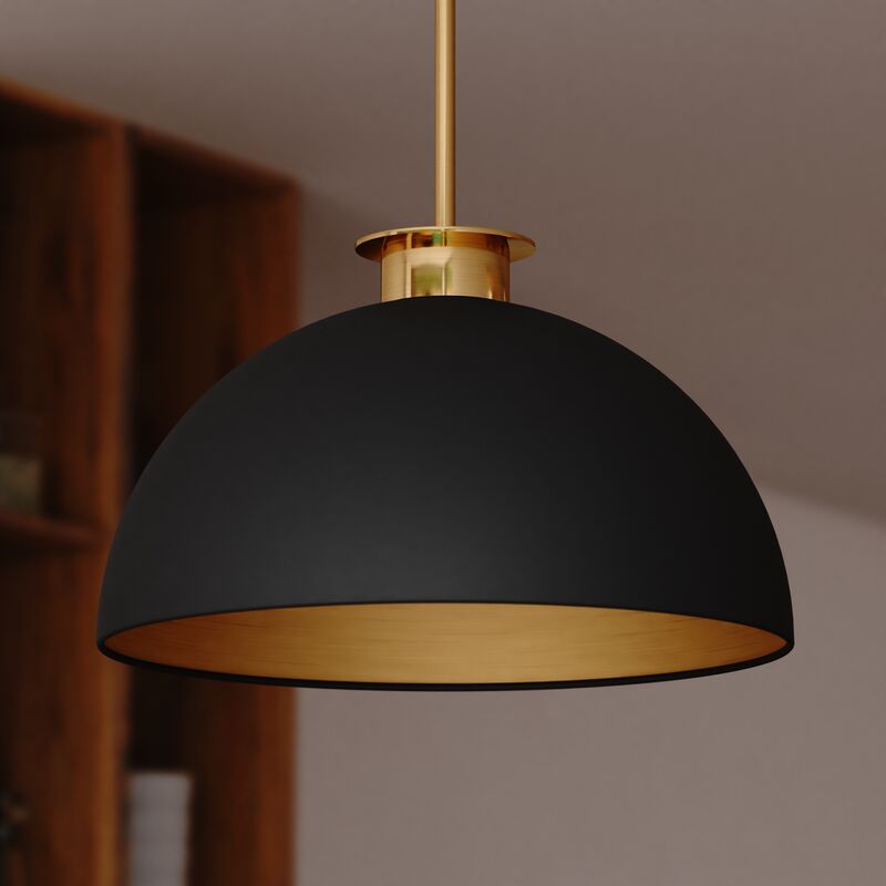 Vaxcel Devon 16-in. Pendant Matte Black and Satin Brass