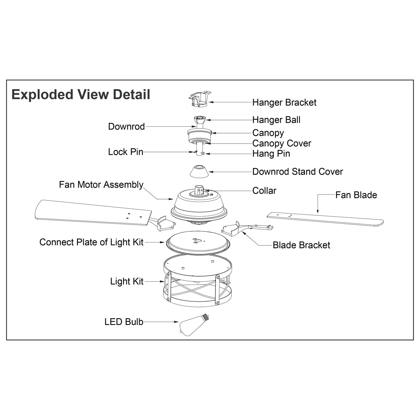 Vaxcel Elburn 52" Black and Driftwood-Walnut Farmhouse Ceiling Fan With Caged Drum LED Light Kit and Remote Control