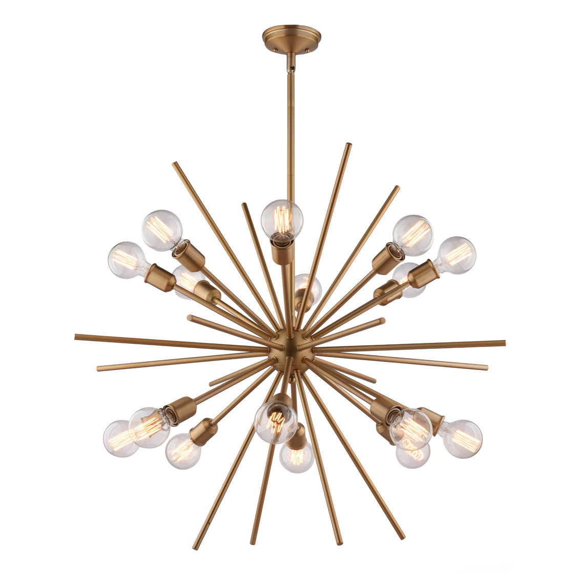 Vaxcel Estelle 36" 16-Light Natural Brass Light Pendant