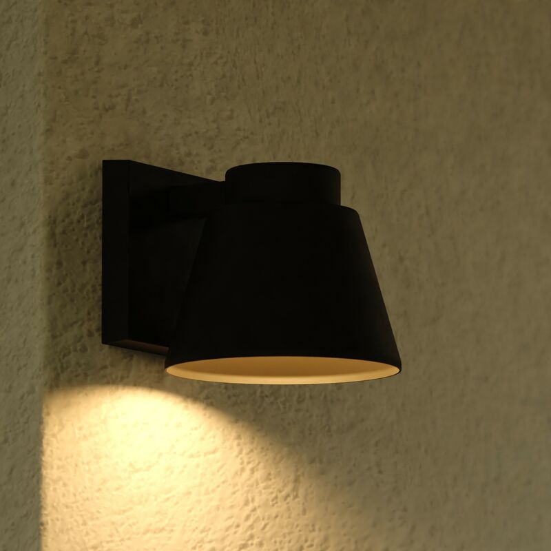 Vaxcel Evans 6-in. W LED Outdoor Wall Light Textured Black
