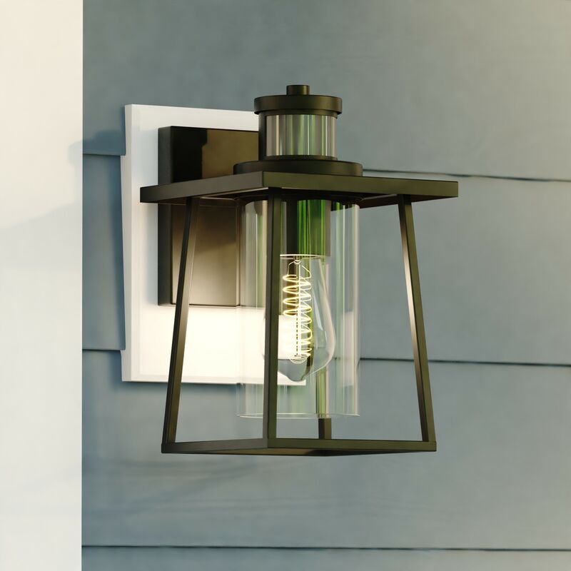 Vaxcel Geneva Dualux 7-in. Outdoor Motion Sensor Wall Light Textured Black