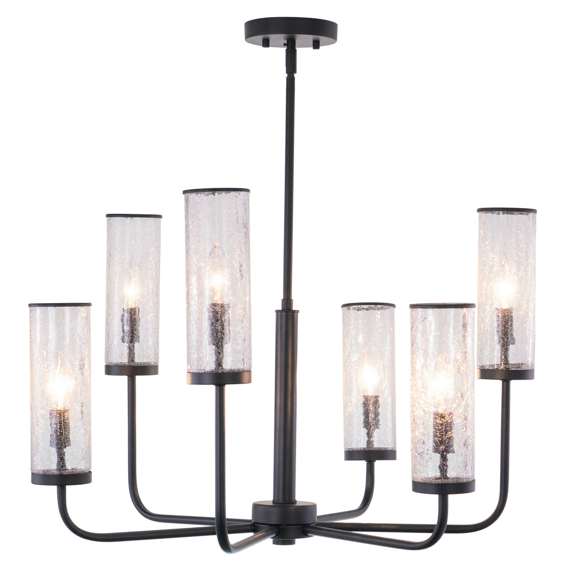 Vaxcel Glencoe 28" 6-Light Matte Black Light Chandelier