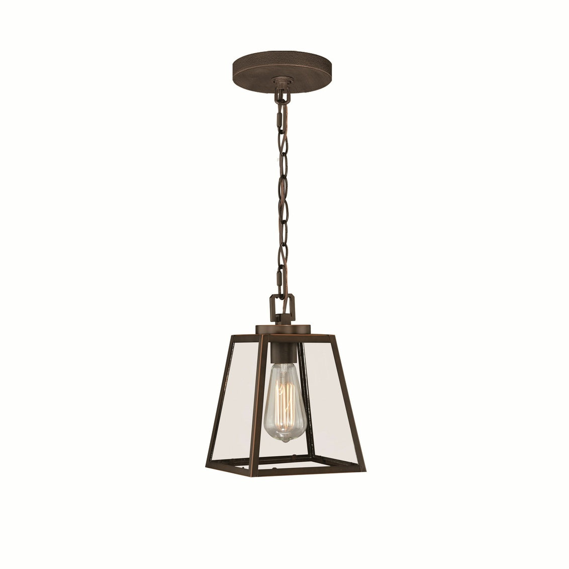 Vaxcel Grant 7" Burnished Bronze Light Pendant