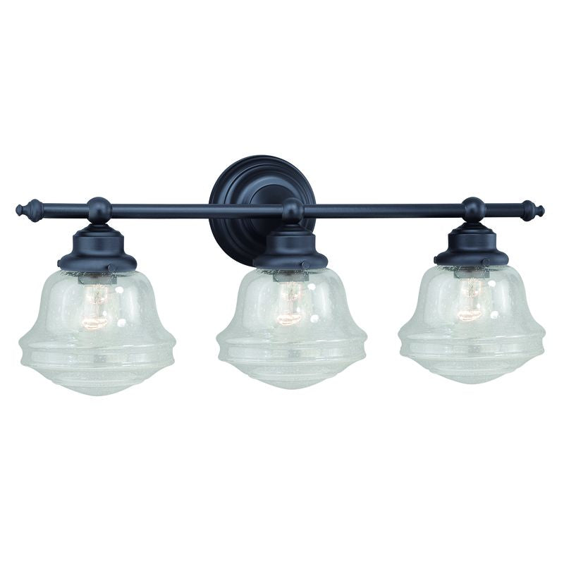 Vaxcel Huntley 3L Vanity Clear Glass Oil Rubbed Bronze