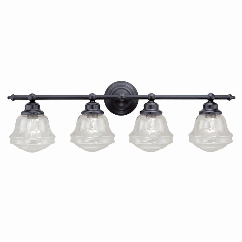 Vaxcel Huntley 4L Vanity Clear Glass Oil Rubbed Bronze