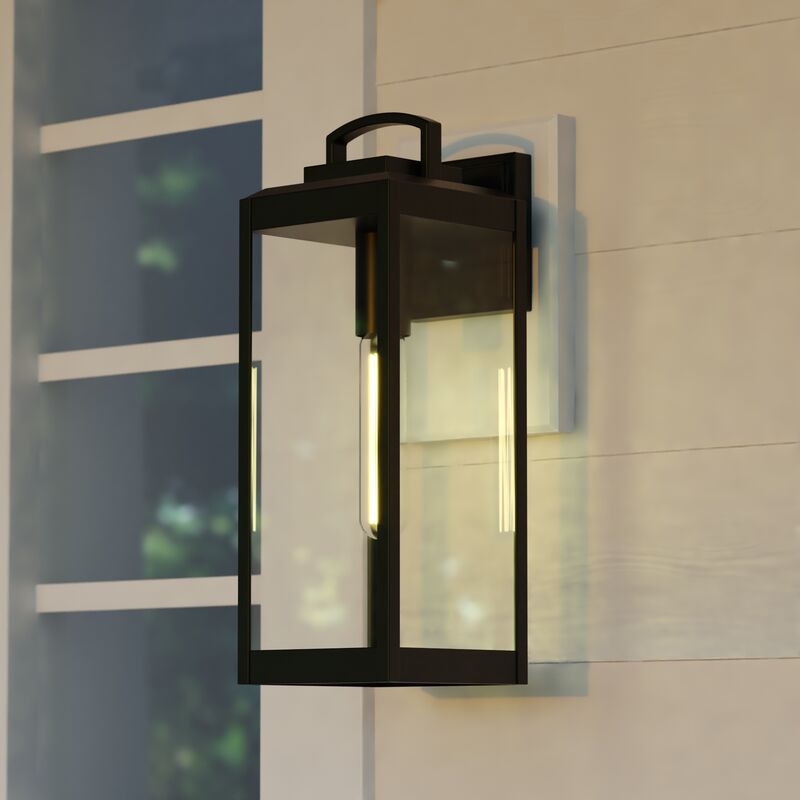 Vaxcel Kinzie 6-in. W Outdoor Wall Light Textured Black