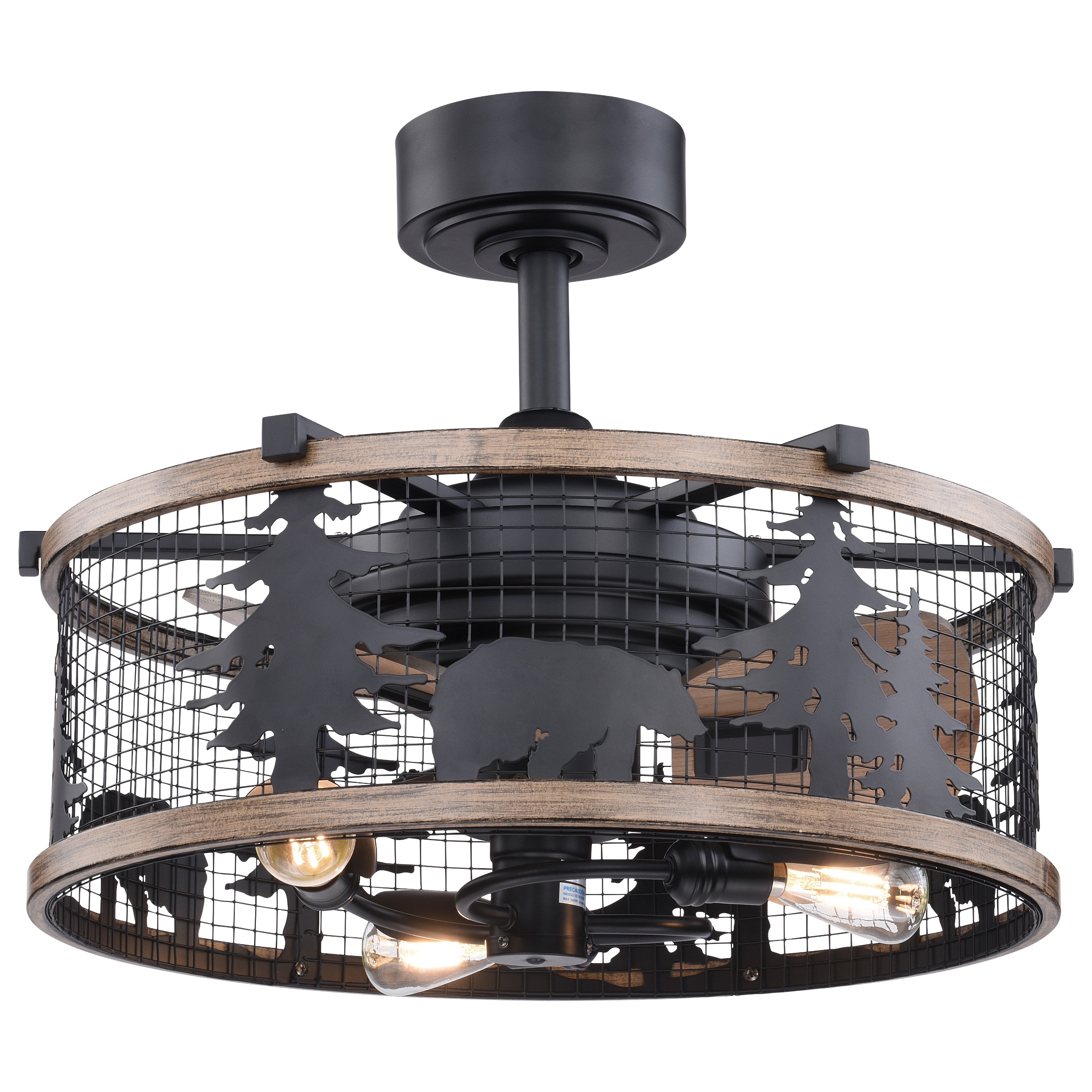 Bear LED Lantern Lights Decorative - Metal Round Holder Hanging Lantern for  Indoor Outdoor by Pine Ridge