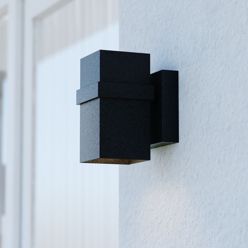 Vaxcel Lavage 7-in. H 1 Light Outdoor Wall Light Textured Black