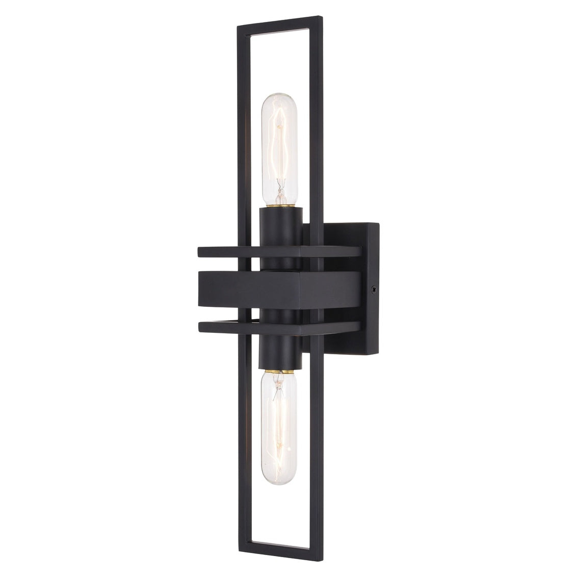 Vaxcel Marquis 2-Light Matte Black Contemporary Wall Sconce Up Down Lighting