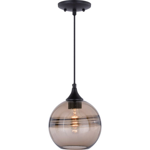 Vaxcel Milano Bronze Globe Mini Pendant Ceiling Light Amber Fog Glass