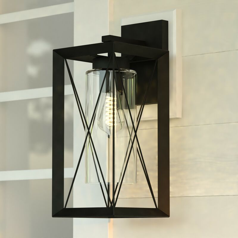Vaxcel Milton 7-in. W Outdoor Wall Light Matte Black