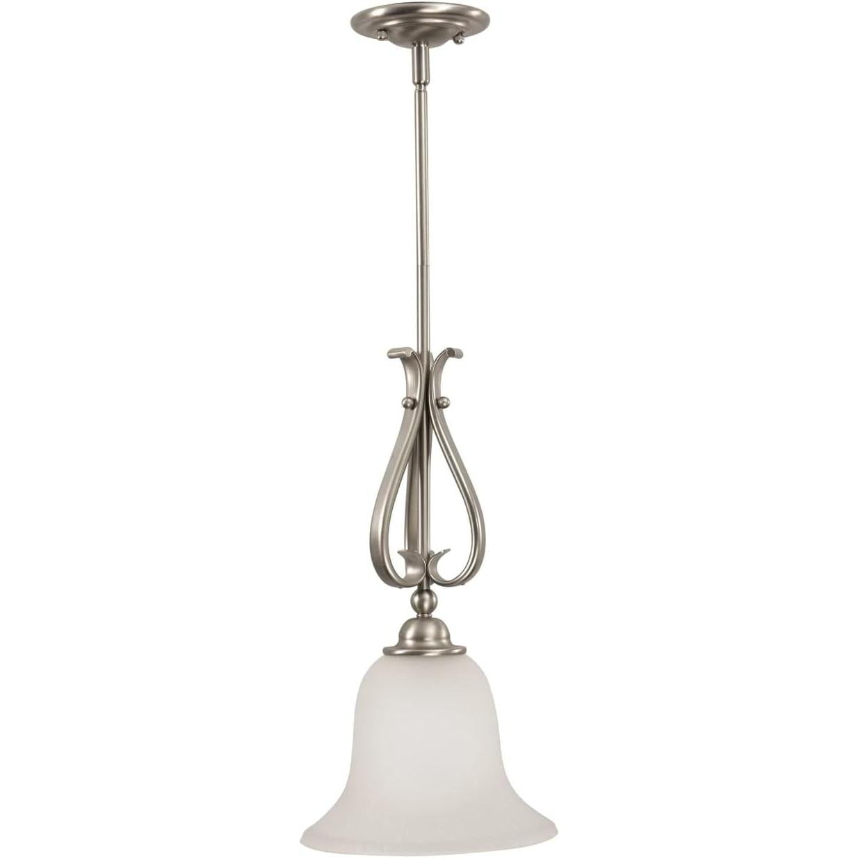 Vaxcel Monrovia Brushed Nickel Mini Pendant Ceiling Light White Glass