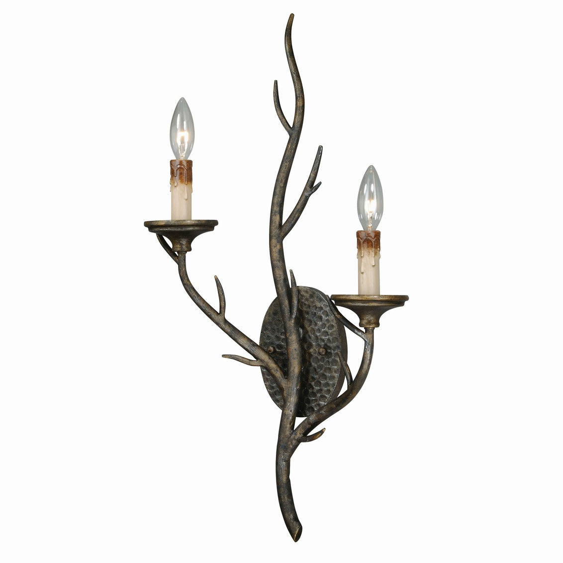 Vaxcel Monterey 2-Light Bronze Rustic Branch Candle Wall Sconce