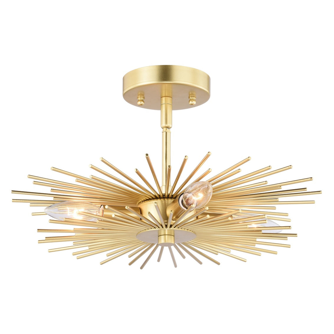 Vaxcel Nikko 16" W Gold Mid-Century Modern Semi Flush Mount Ceiling Light