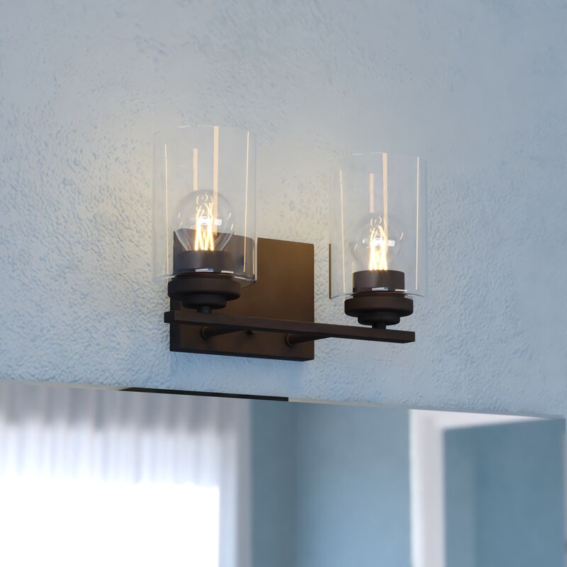 Vaxcel Park Ridge 13-in. W 2 Light Vanity Matte Black
