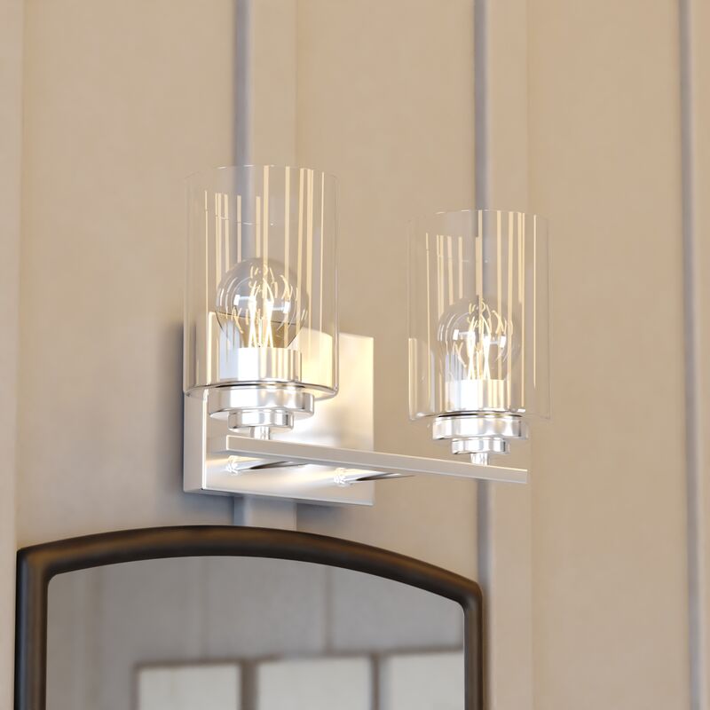 Vaxcel Park Ridge 13-in. W 2 Light Vanity Satin Nickel