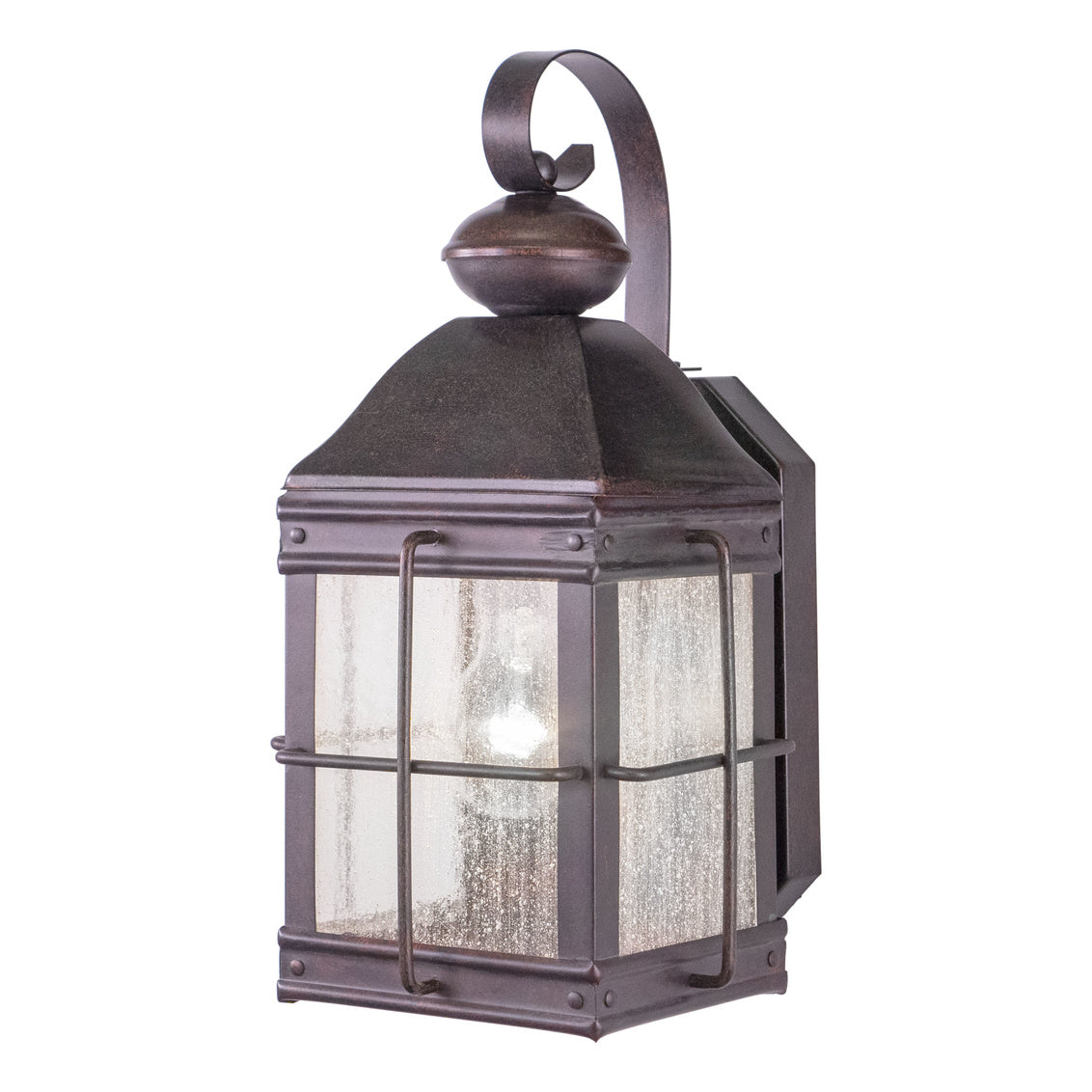 Vaxcel Revere 1-Light Bronze Rectangle Outdoor Wall Lantern Clear Glass